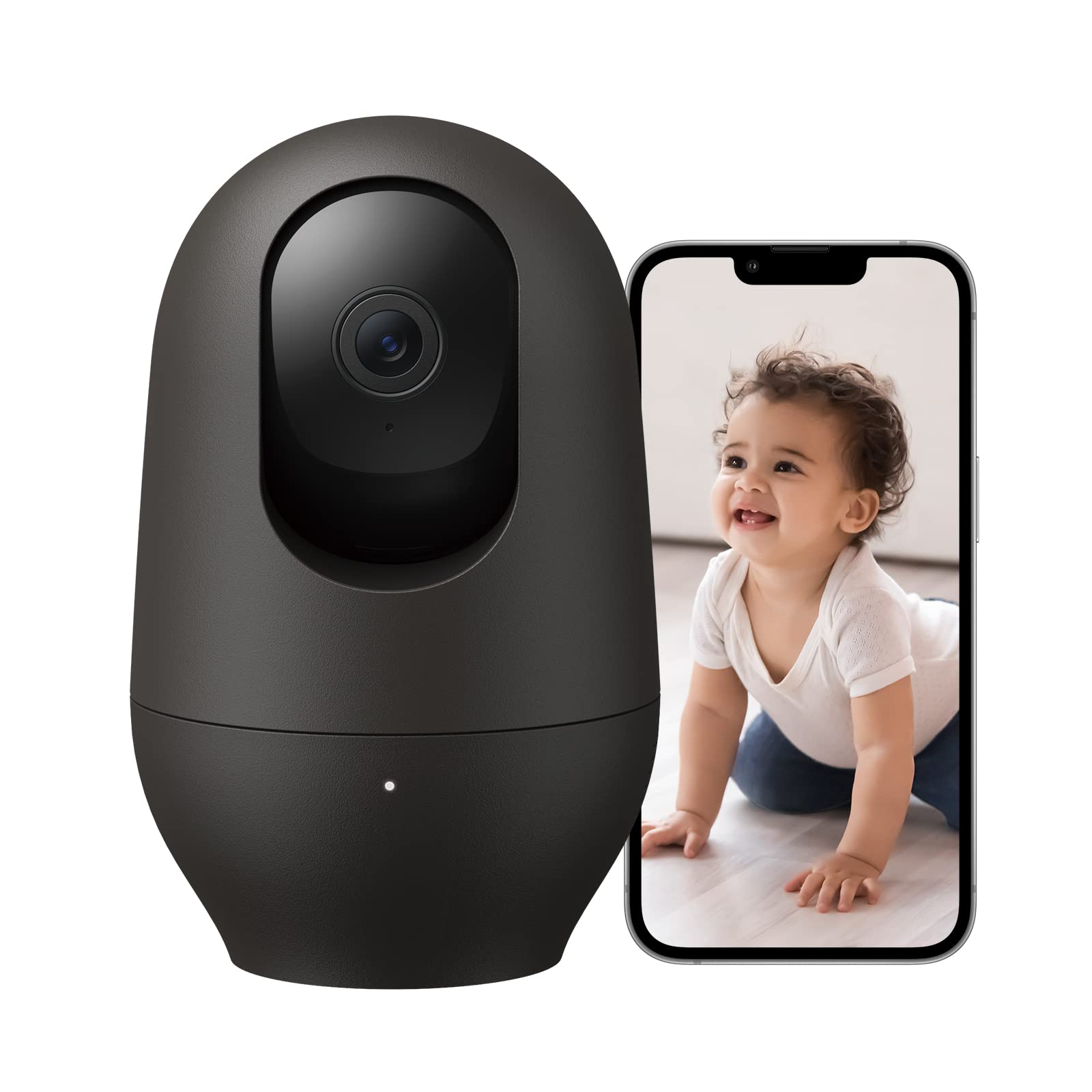 nooie 2k baby monitor front view enables reliable baby and pet check-ins