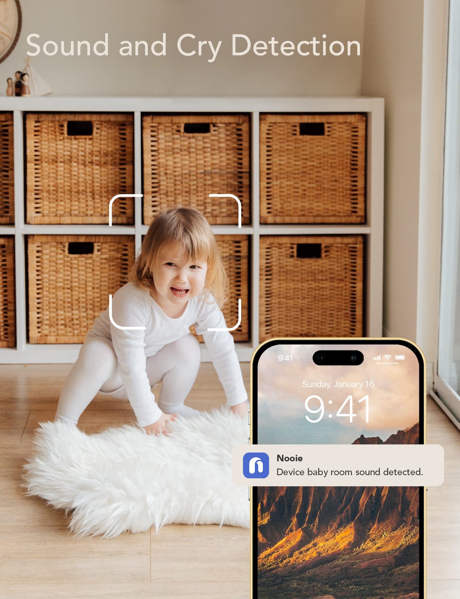 Nooie baby monitor cry detection real-time alert for quick response