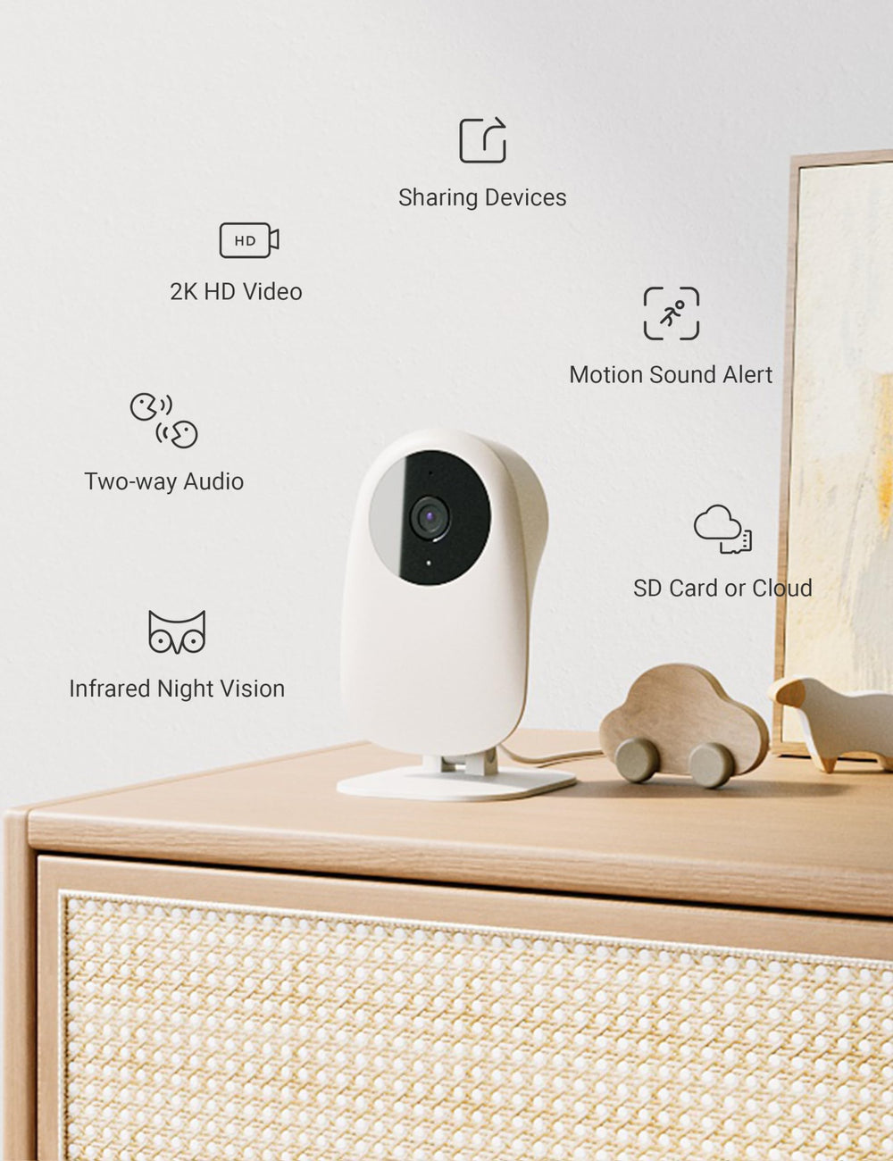 Nooie night-vision captures clear detail in darkness.
