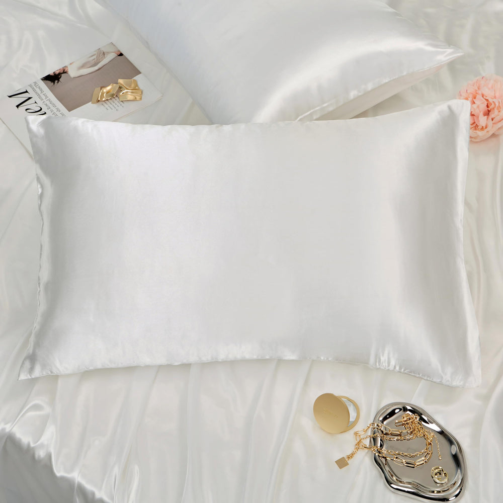 NookZuzu satin pillow case with envelope closure for easy on-off and secure fit