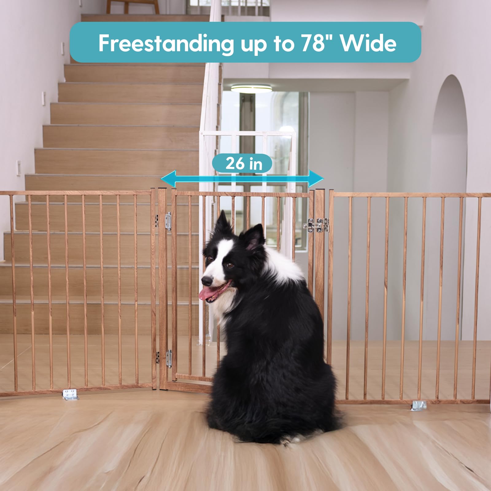 No Pawblems 30-inch tall gate prevents jumping for safer interior spaces