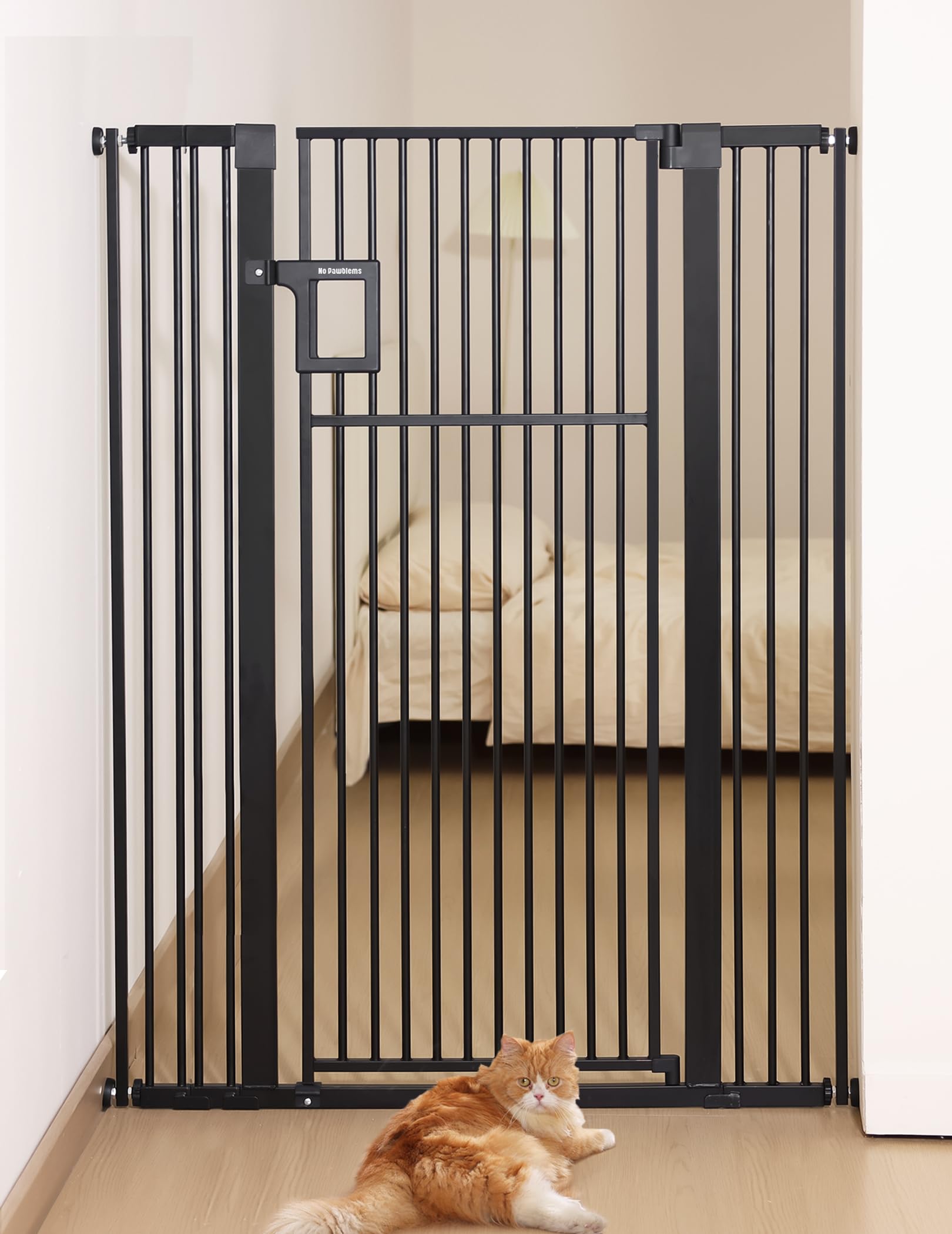 No Pawblems 55-inch gate front view for stair safety and room separation.