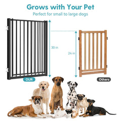 No Pawblems walk-through door enables easy pet passage without compromising enclosure.