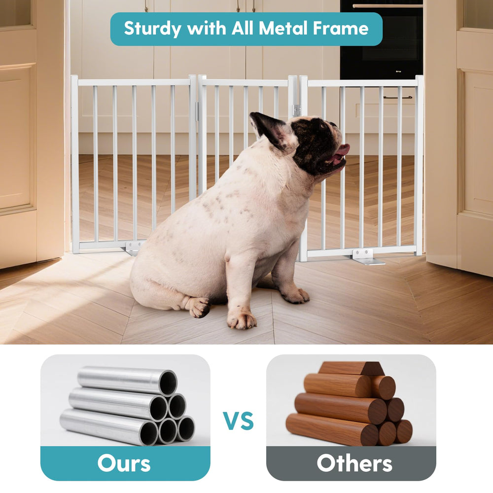 No Pawblems dog gate width adjustable from 12 to 36 inches for stairs and doorways