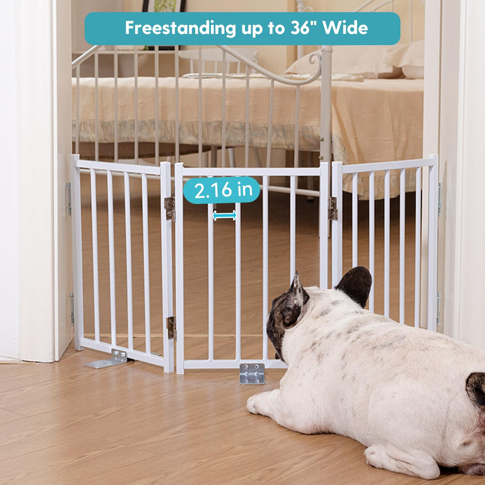 No Pawblems gate folded for compact storage between rooms or trips