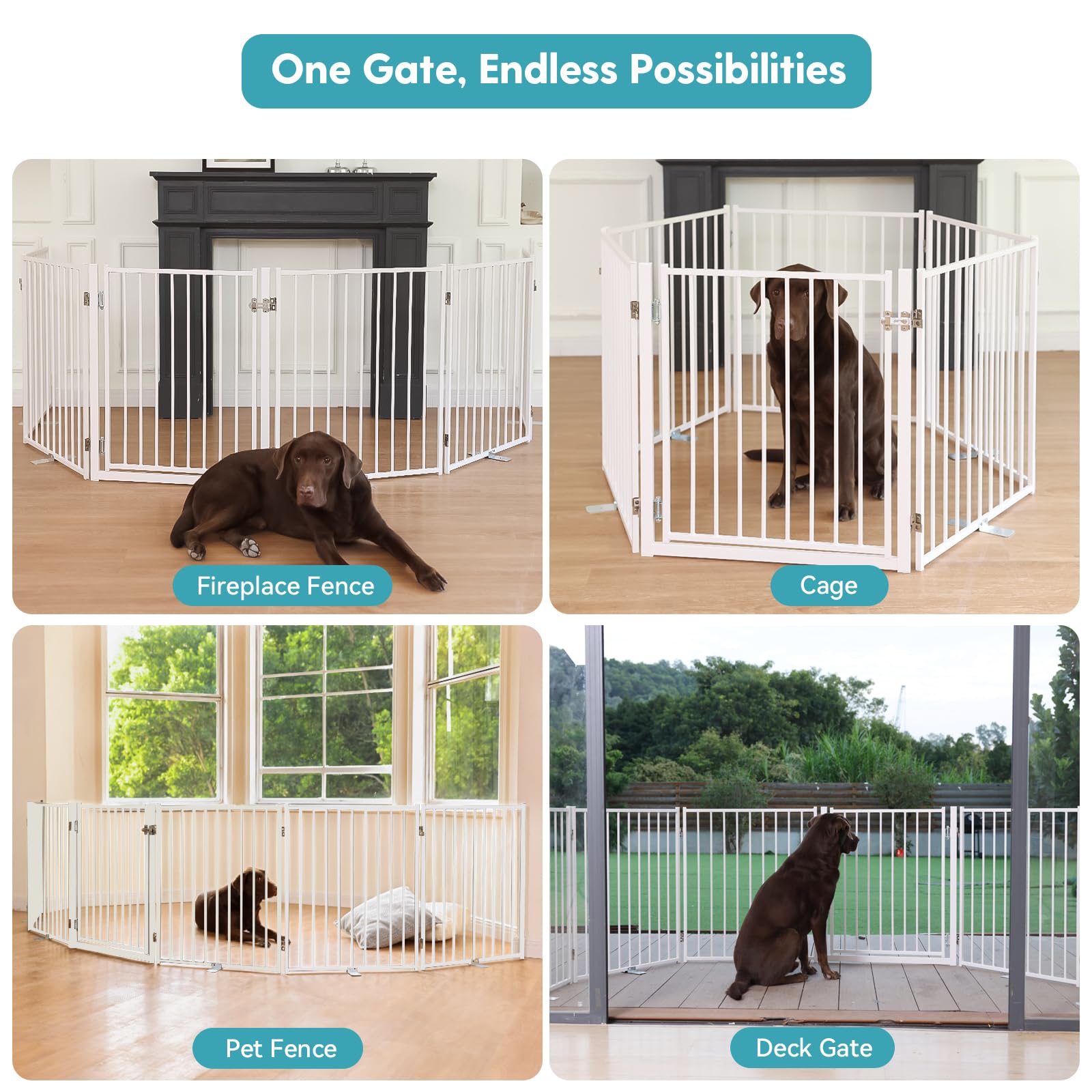 No Pawblems gate close-up metal frame emphasizes durability and sturdy support feet.
