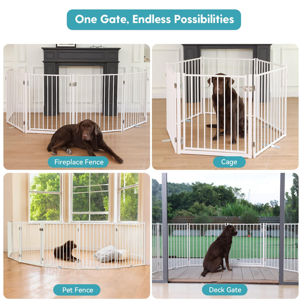 No Pawblems gate close-up metal frame emphasizes durability and sturdy support feet.