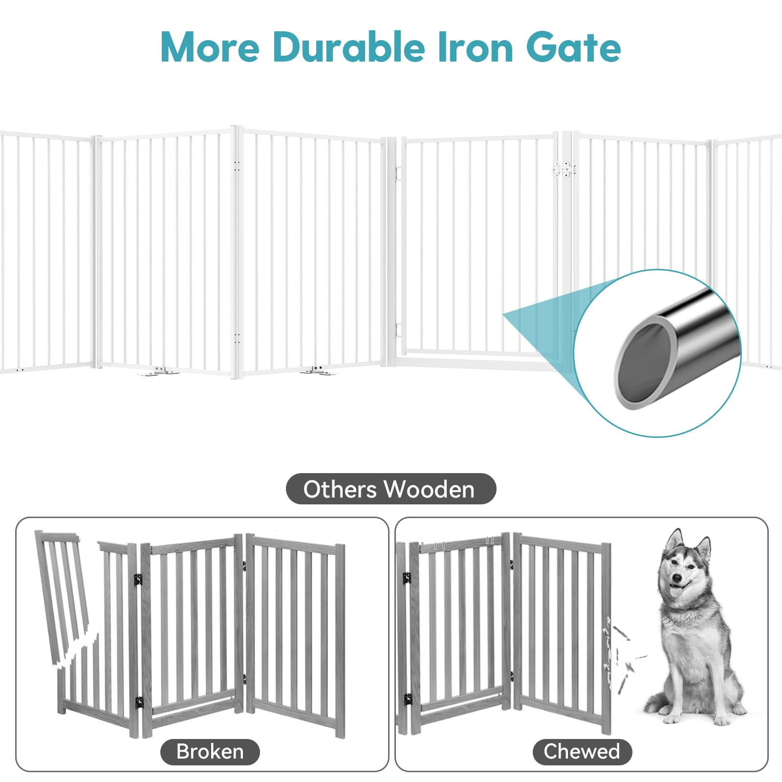 No Pawblems gate folded panel demonstrates space-saving design for versatile room layouts.
