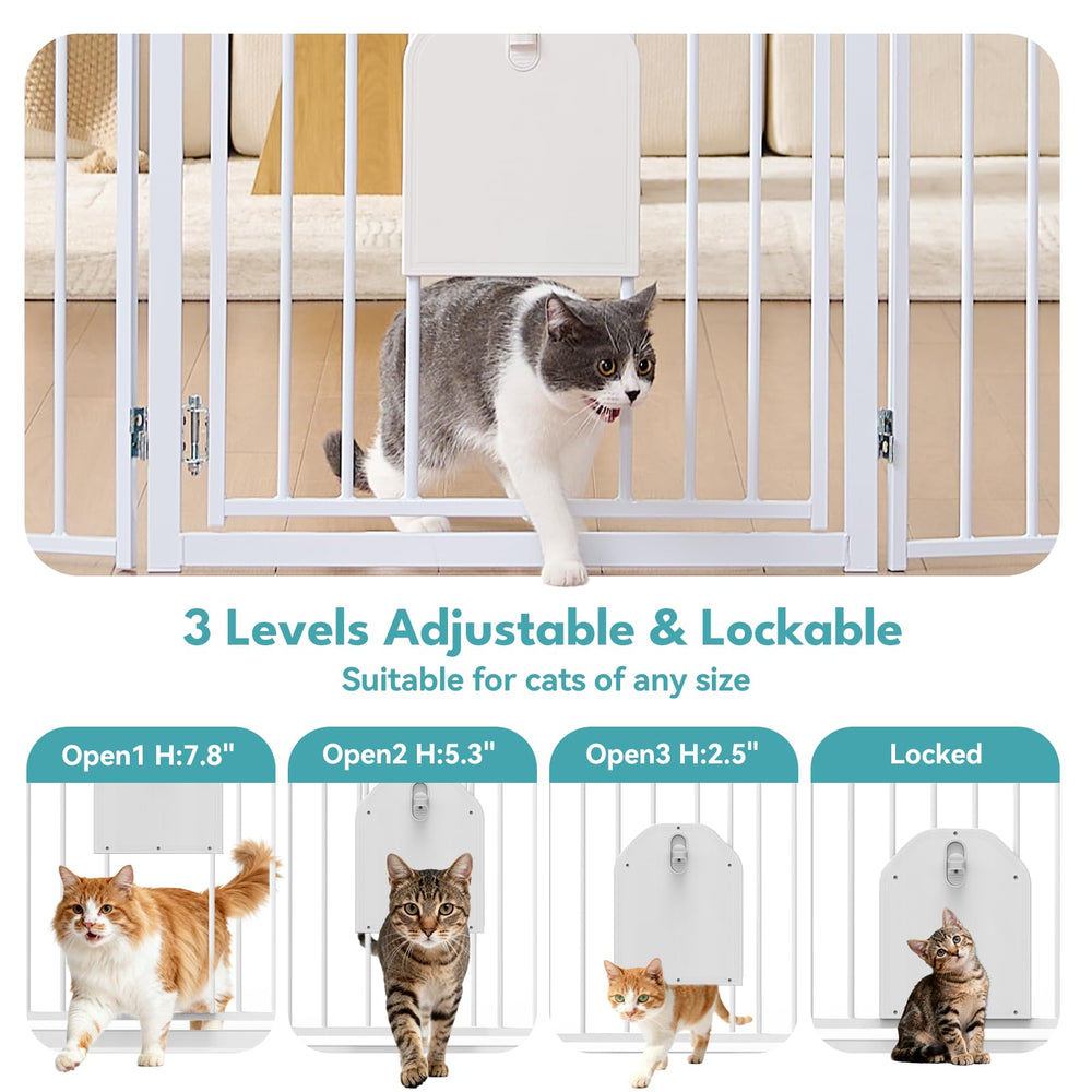 No Pawblems cat-door gate support feet ensure stable placement on various floors.