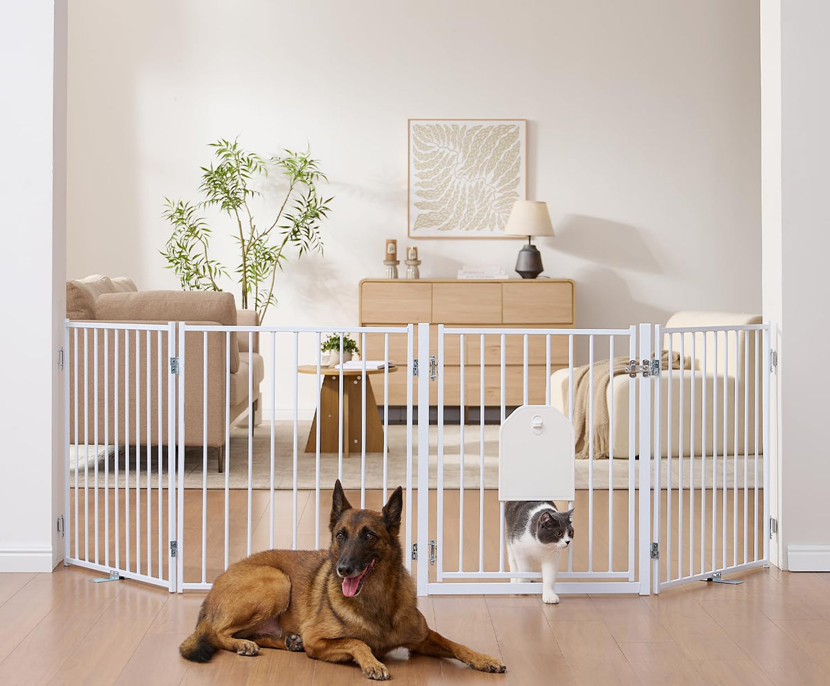 No Pawblems gate cat door front view for easy pet separation and access control