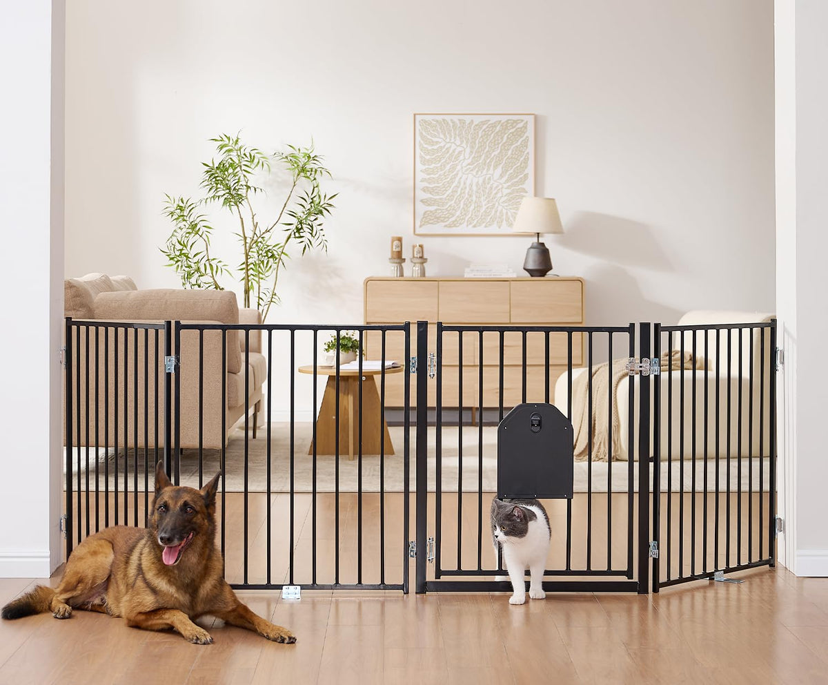 No Pawblems gate folded configuration for compact storage and quick setup.