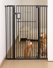 No Pawblems Upgraded 55in gate assembly demonstrates a sturdy, tall barrier for pets.