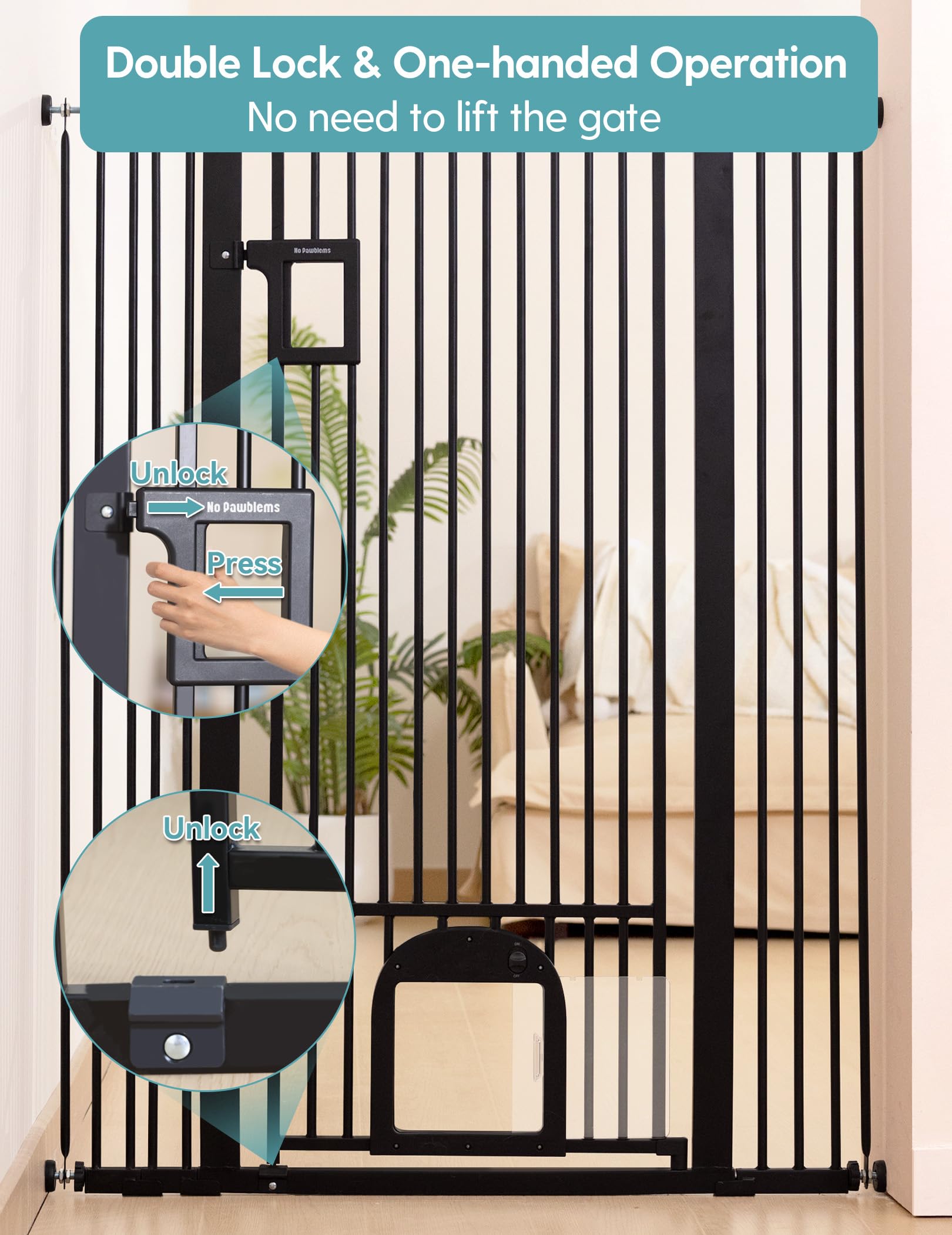 No Pawblems auto-close mechanism demonstrates hands-free closure