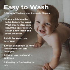Nora's Nursery wet bag included for clean and dirty diaper storage on the go.
