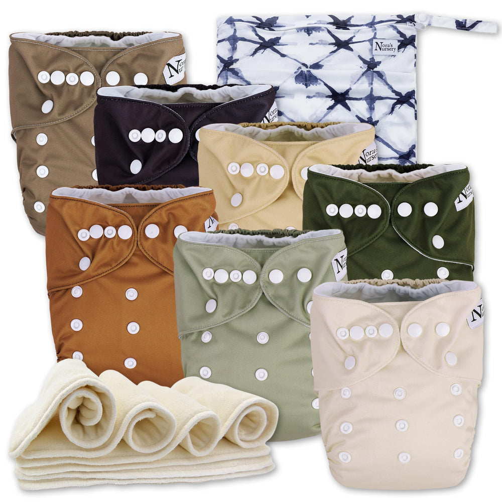 Nora's Nursery cloth diaper pack cover shows waterproof protection for outings.