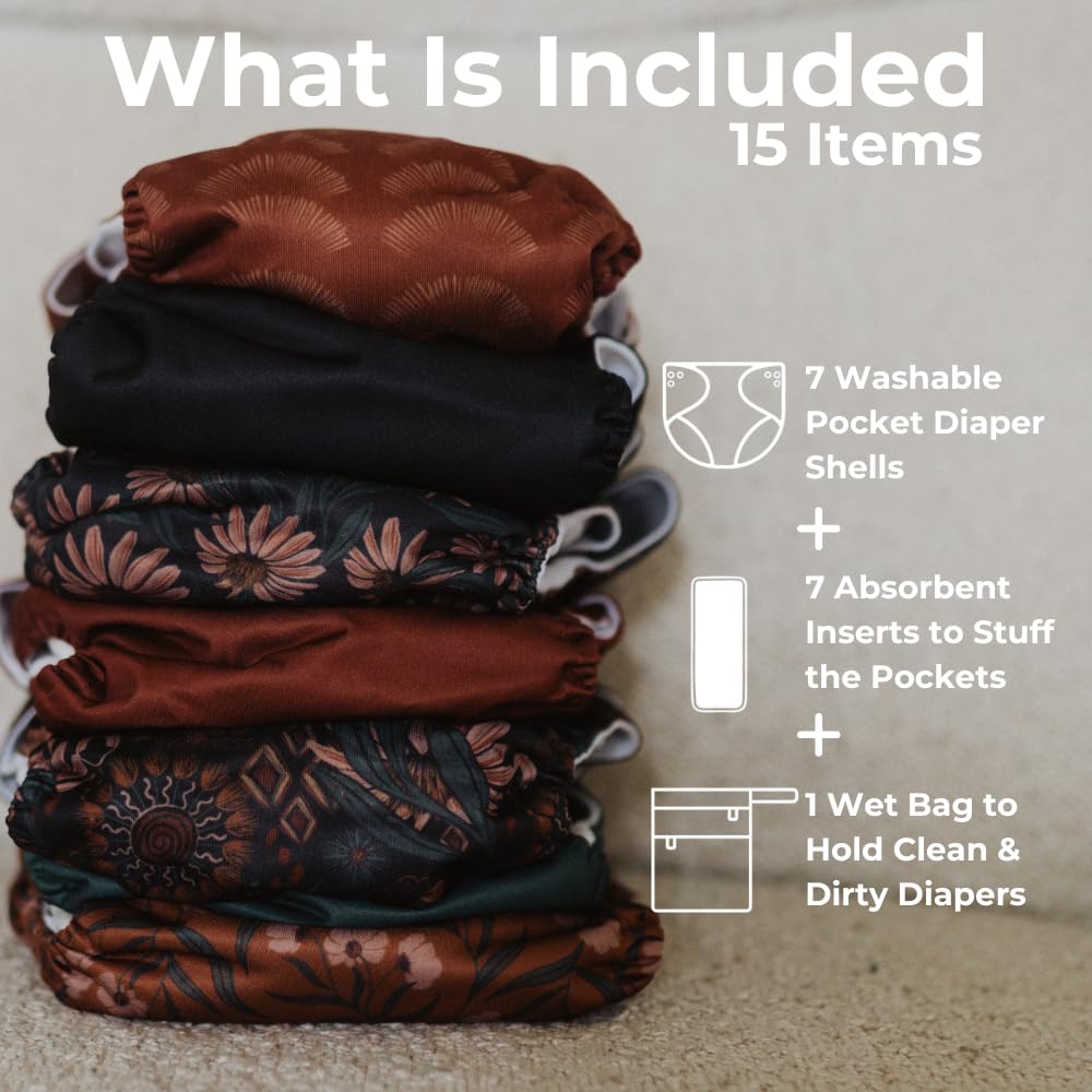 Nora's Nursery Dahlia insert layer shows 4-layer absorbency for day-long protection.
