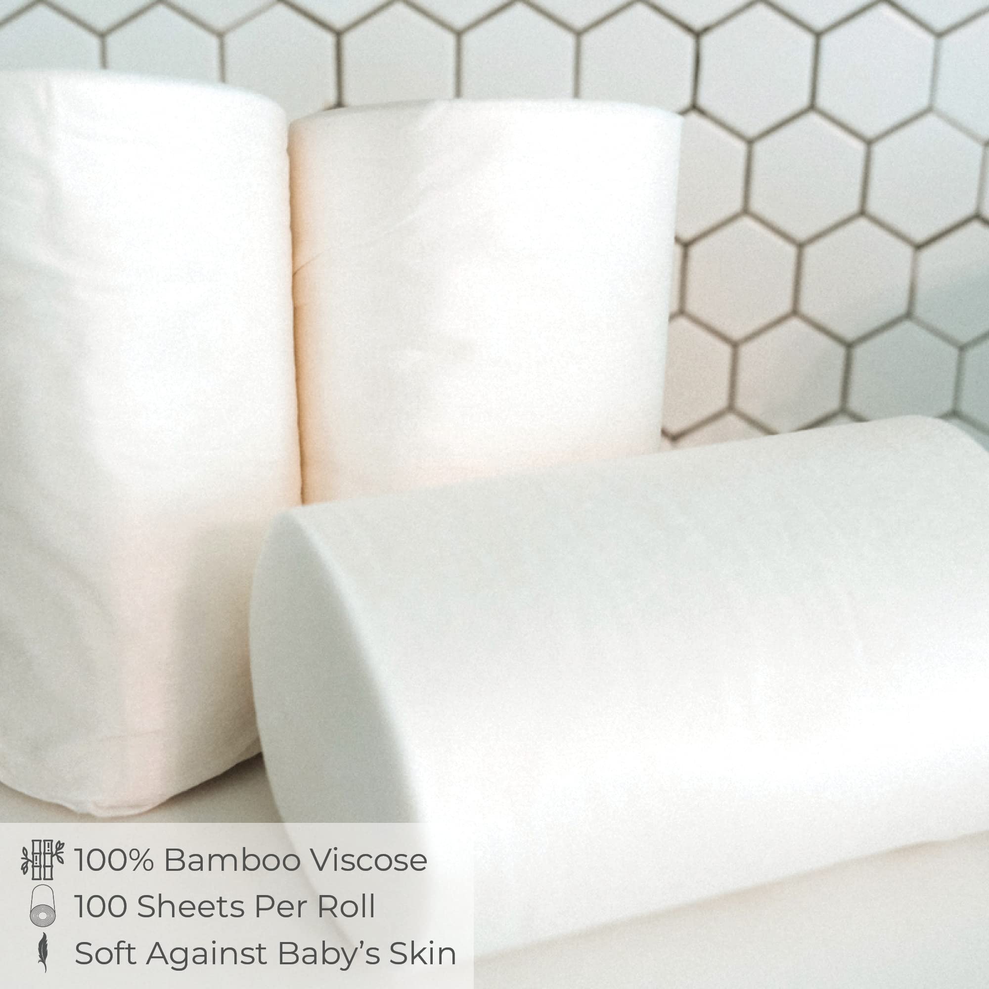 Nora's Nursery diaper liner with biodegradable waste shown, eco-friendly disposal.