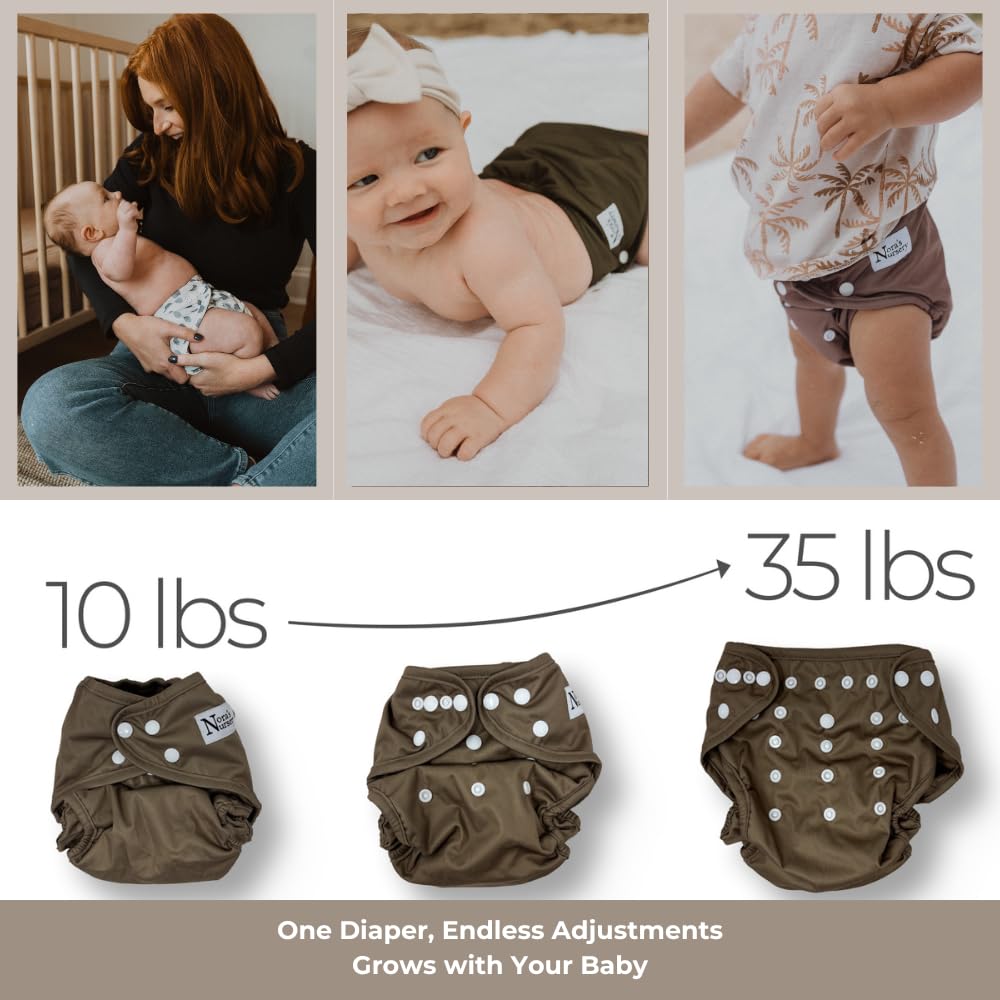 Nora's Nursery double-leg-gussets enhance protection during active wear and messy days