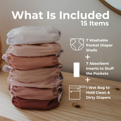 Nora's Nursery 7 inserts with microfleece close-up for soft, quick-drying absorbency