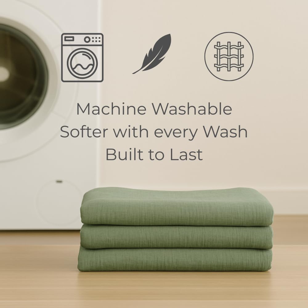 Nora's Nursery muslin sheets sage: easy-care fabric for busy parents and durable softness.