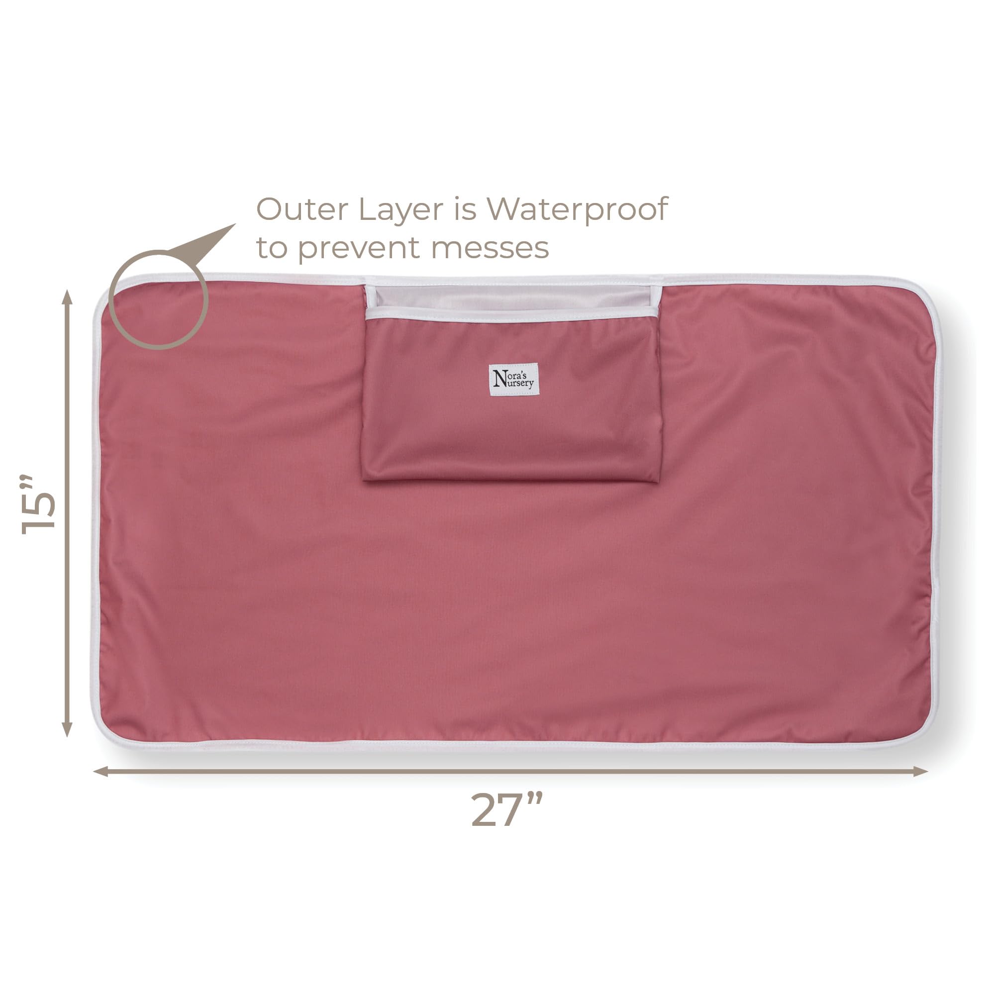 Nora's Nursery rose changing pad folded compact travel companion