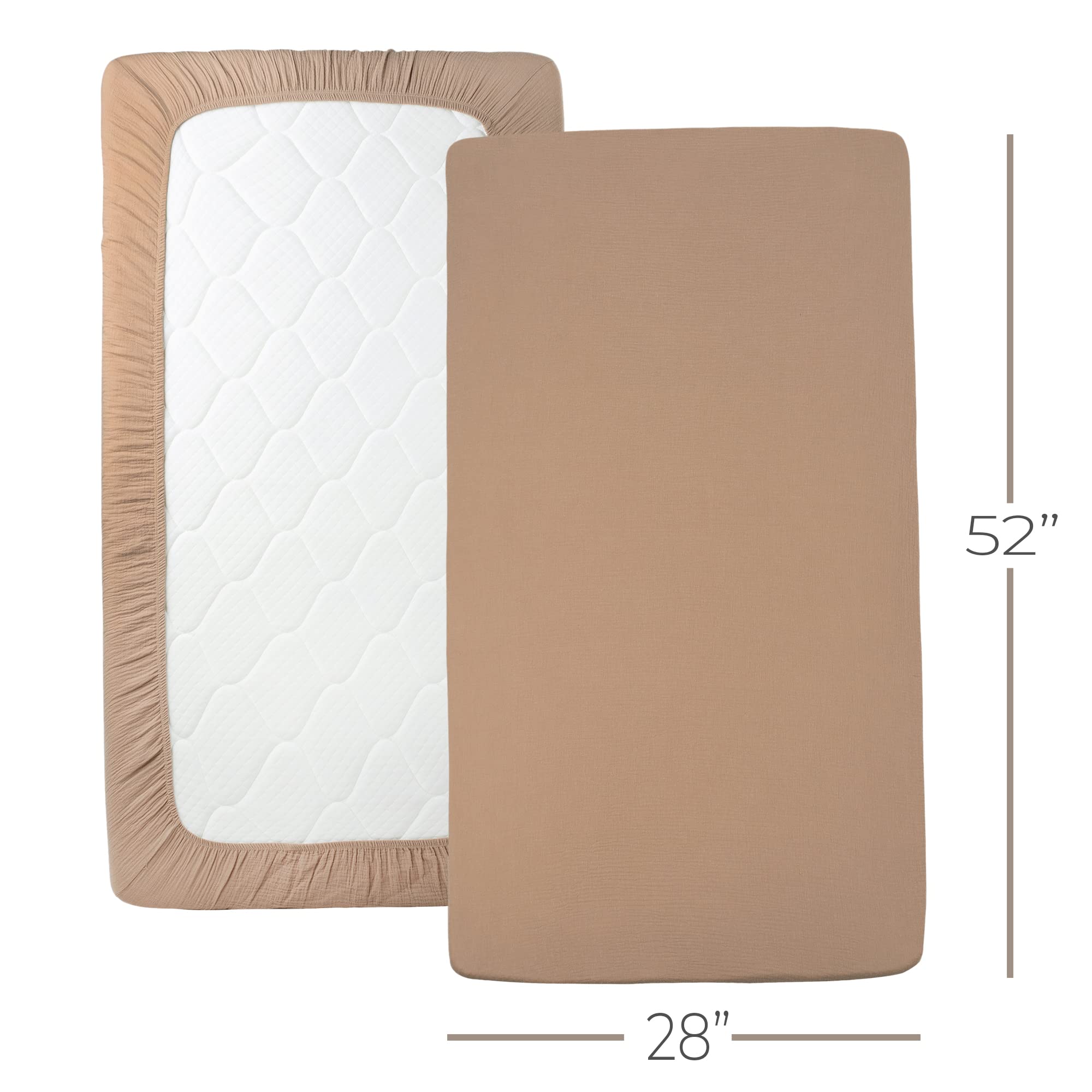 Nora's Nursery soft muslin sheets create a cozy sleep space for baby.