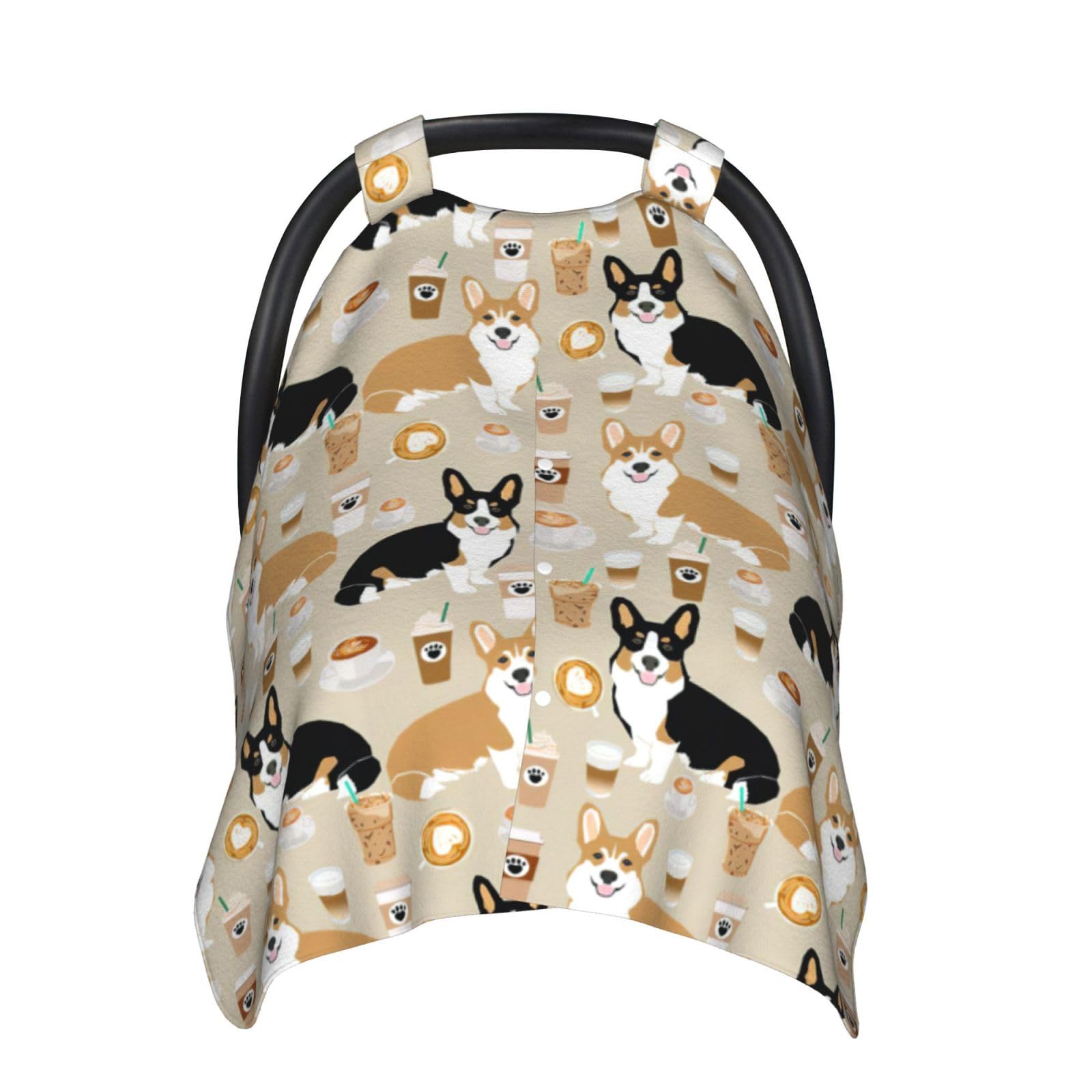 Norchzi Corgi car seat canopy back plush fabric for cozy comfort