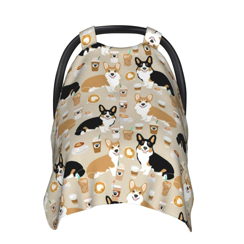 Norchzi Corgi car seat canopy back plush fabric for cozy comfort