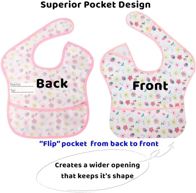 norinori baby bib easy-clean surface wipes clean and machine washable.