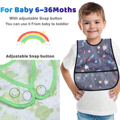 norinori baby bib pocket-crumb-catcher catching dropped bites for easier cleanup