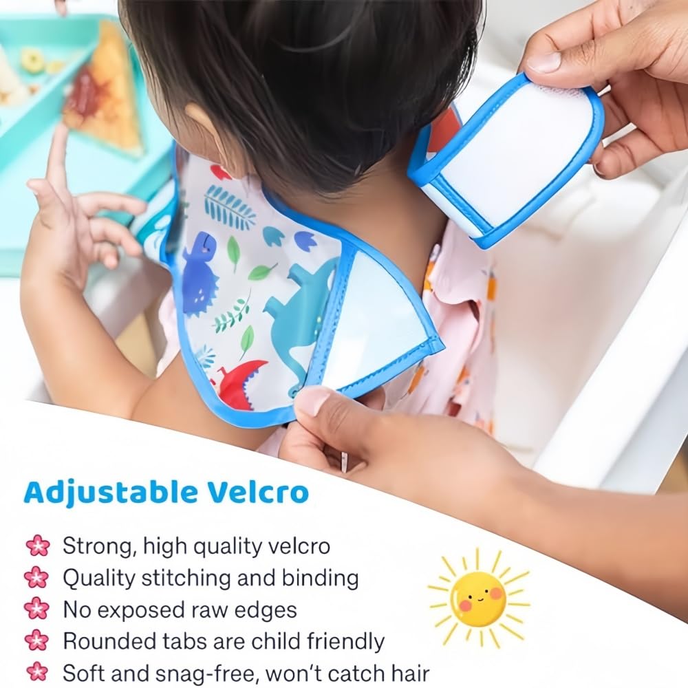 norinori waterproof bib with large 9 cm pocket protects clothing