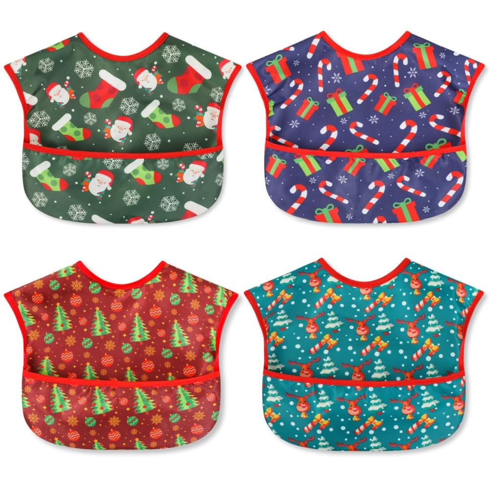 norinori waterproof baby bib 4pack catching spills during meals