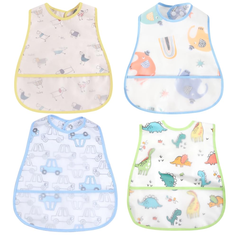 Norinori baby bib waterproof front view for chest coverage during meals