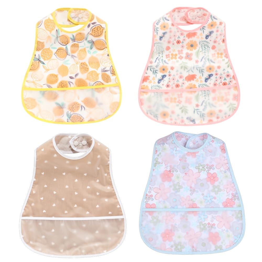 norinori baby bib waterproof pack front shows lightweight spill protection during meals.