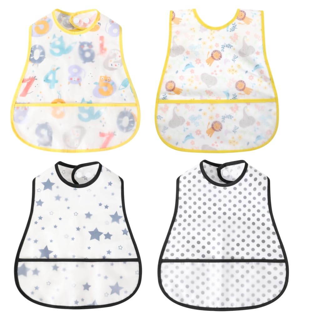 norinori baby bib waterproof pocket front view promotes mess-free meals