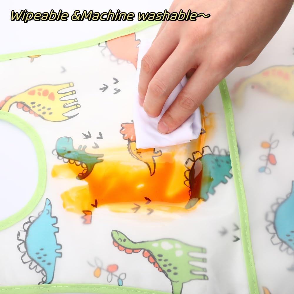 Norinori bib's soft cotton back feels gentle on skin after spills.