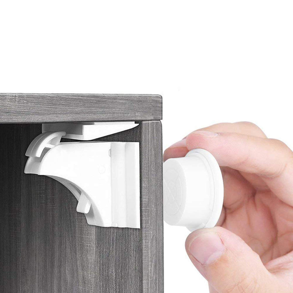 Norjews magnetic cabinet lock with drawer-inside view for discreet childproofing