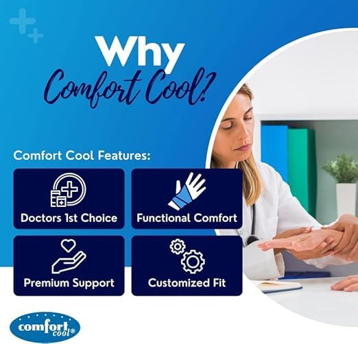 North Coast Medical Comfort Cool CMC Restriction Splint left large color black communicates discreet appearance.
