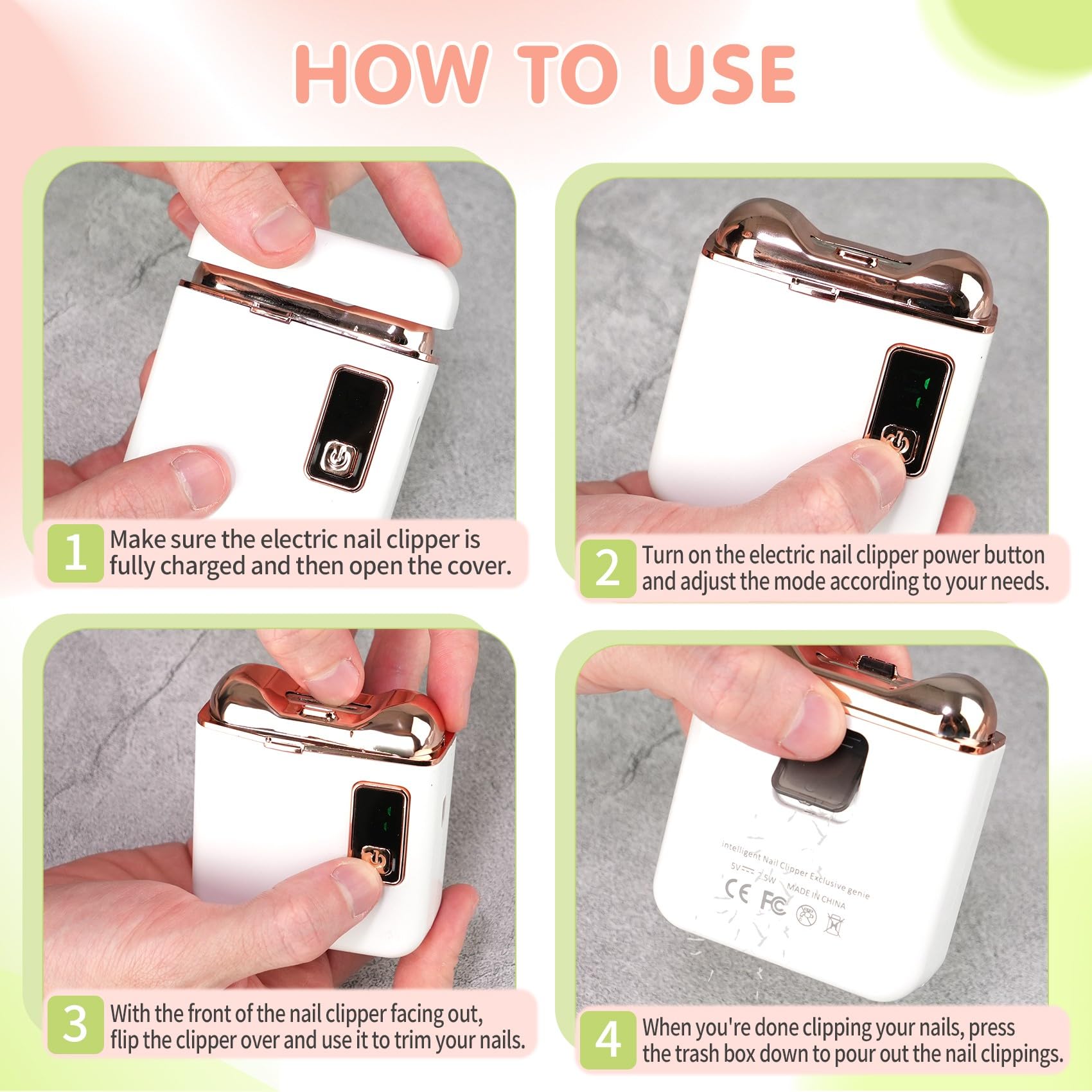Northlet nail clipper 3-speed dial demonstrates customizable control for nails of varying thickness.
