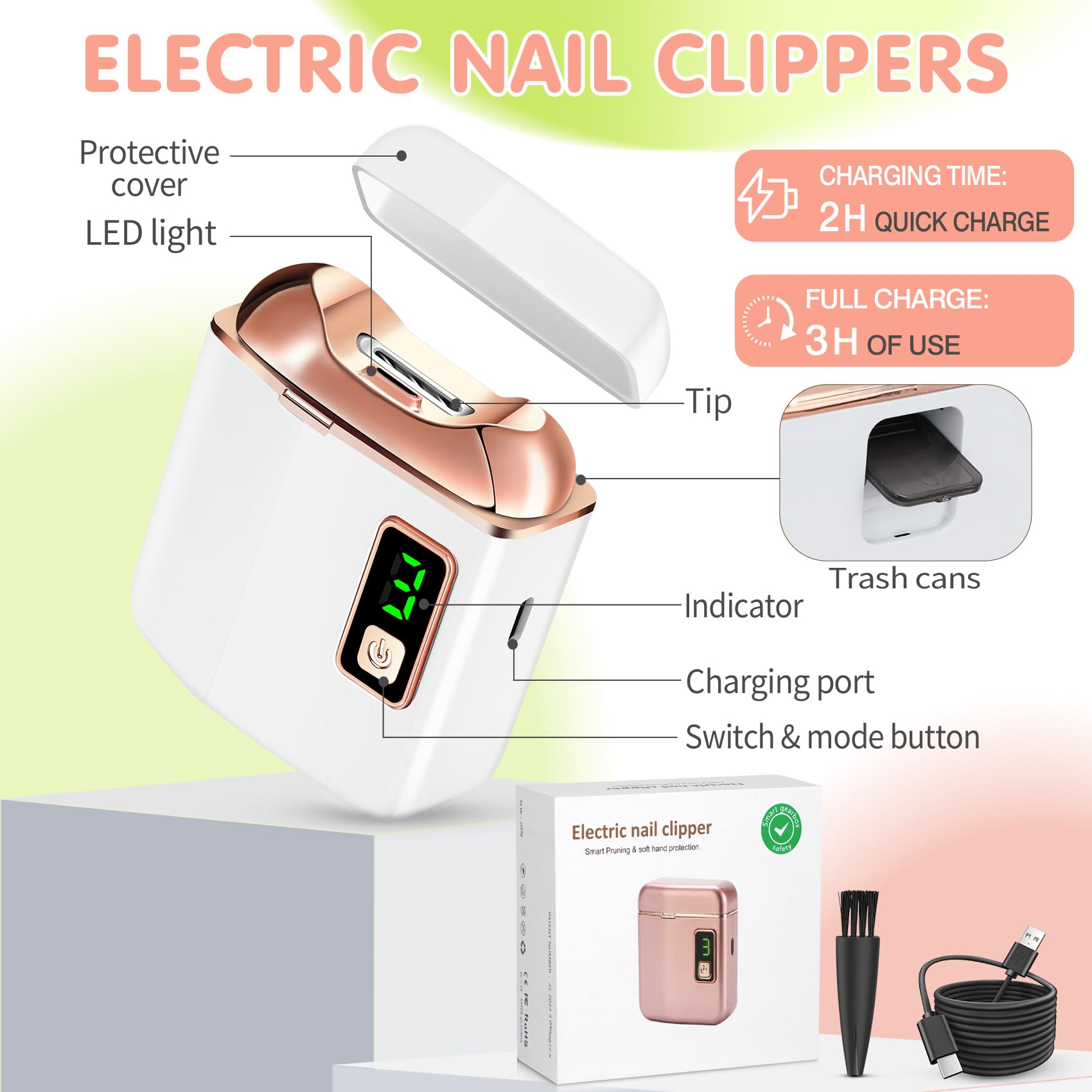 Northlet USB charging image shows convenient, long-lasting power for many grooming sessions.