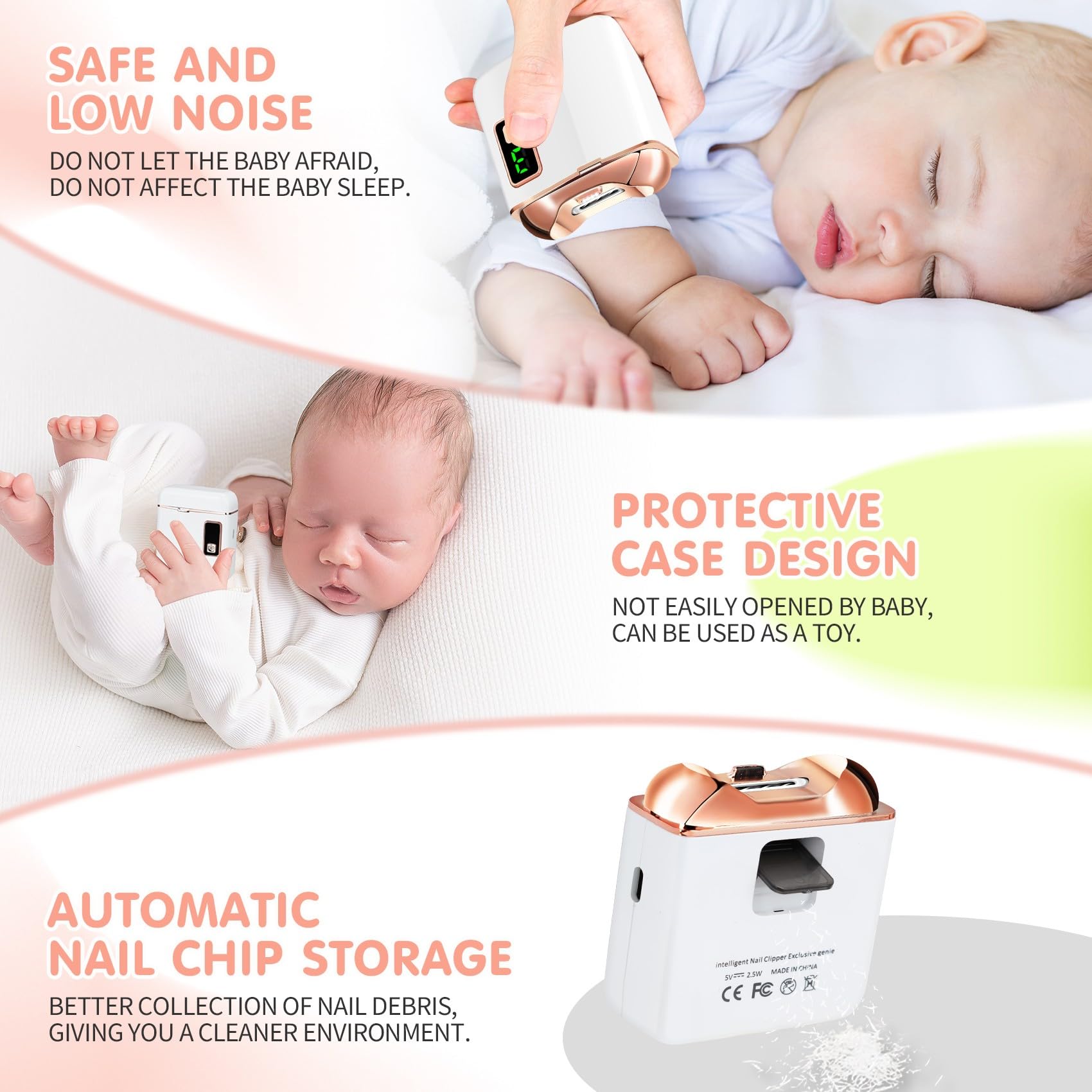 Northlet safety design detail emphasizes protection against accidental slips during nail care.