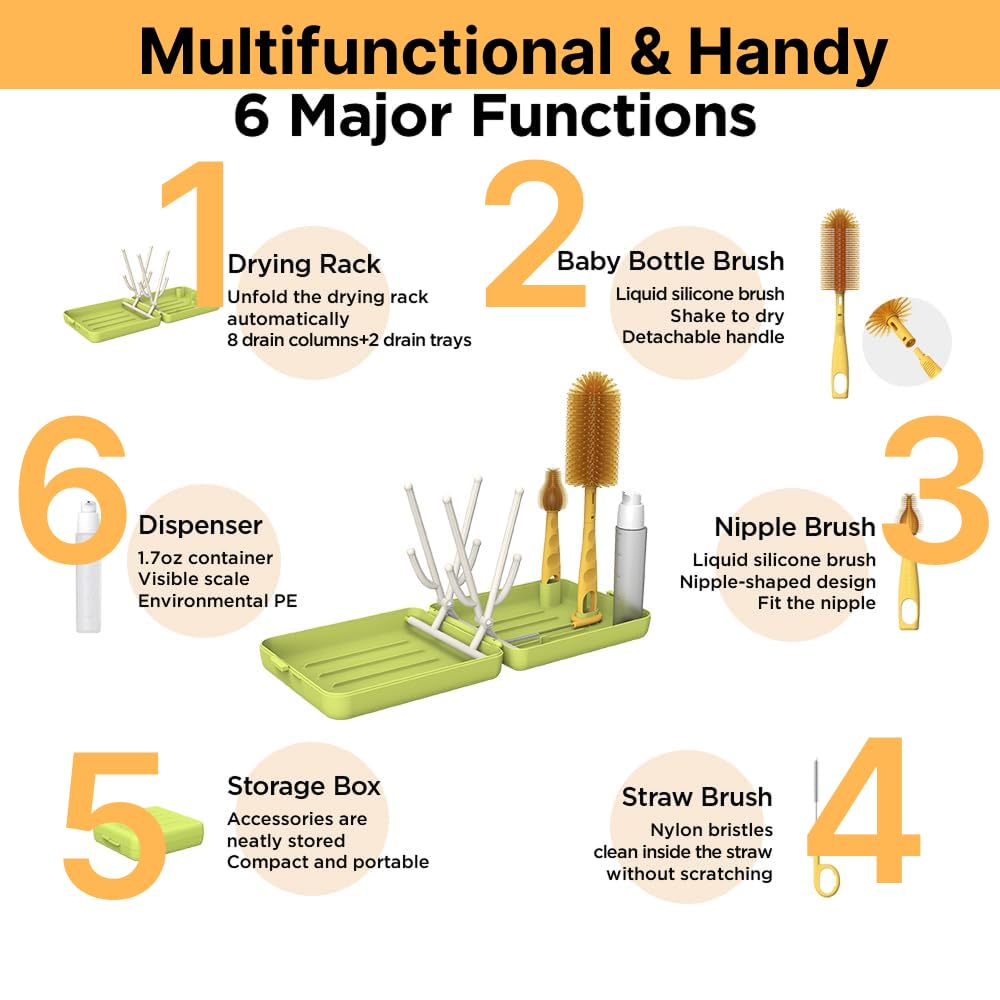 Northway OneStore travel bottle cleaner kit drying rack for quick air-dry