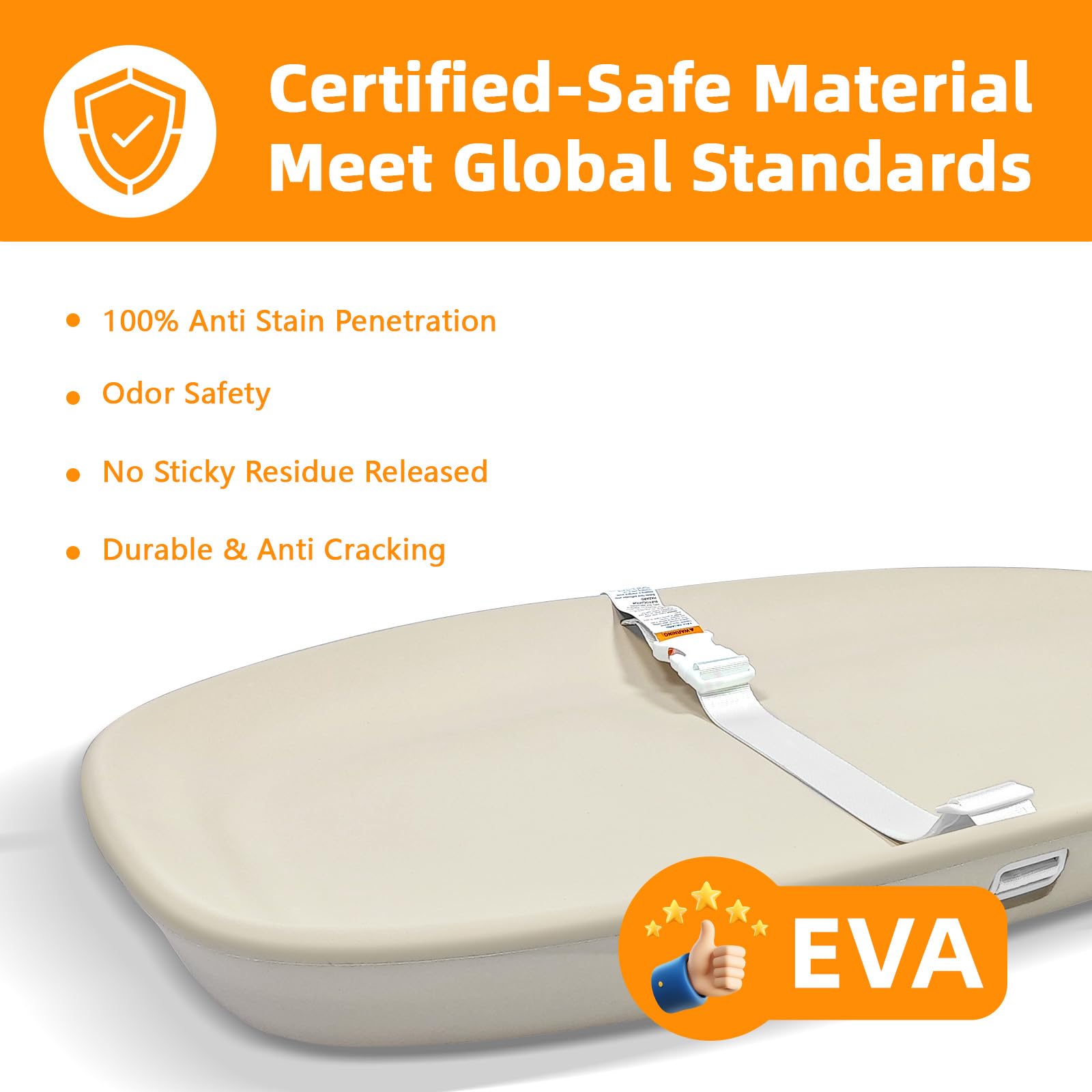 NOSDA CRADOE changing pad waterproof surface wipes clean and resists odors