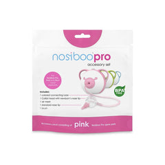 Nosiboo Pro Accessory Set Pink Colibri head for gentle newborn nasal care.