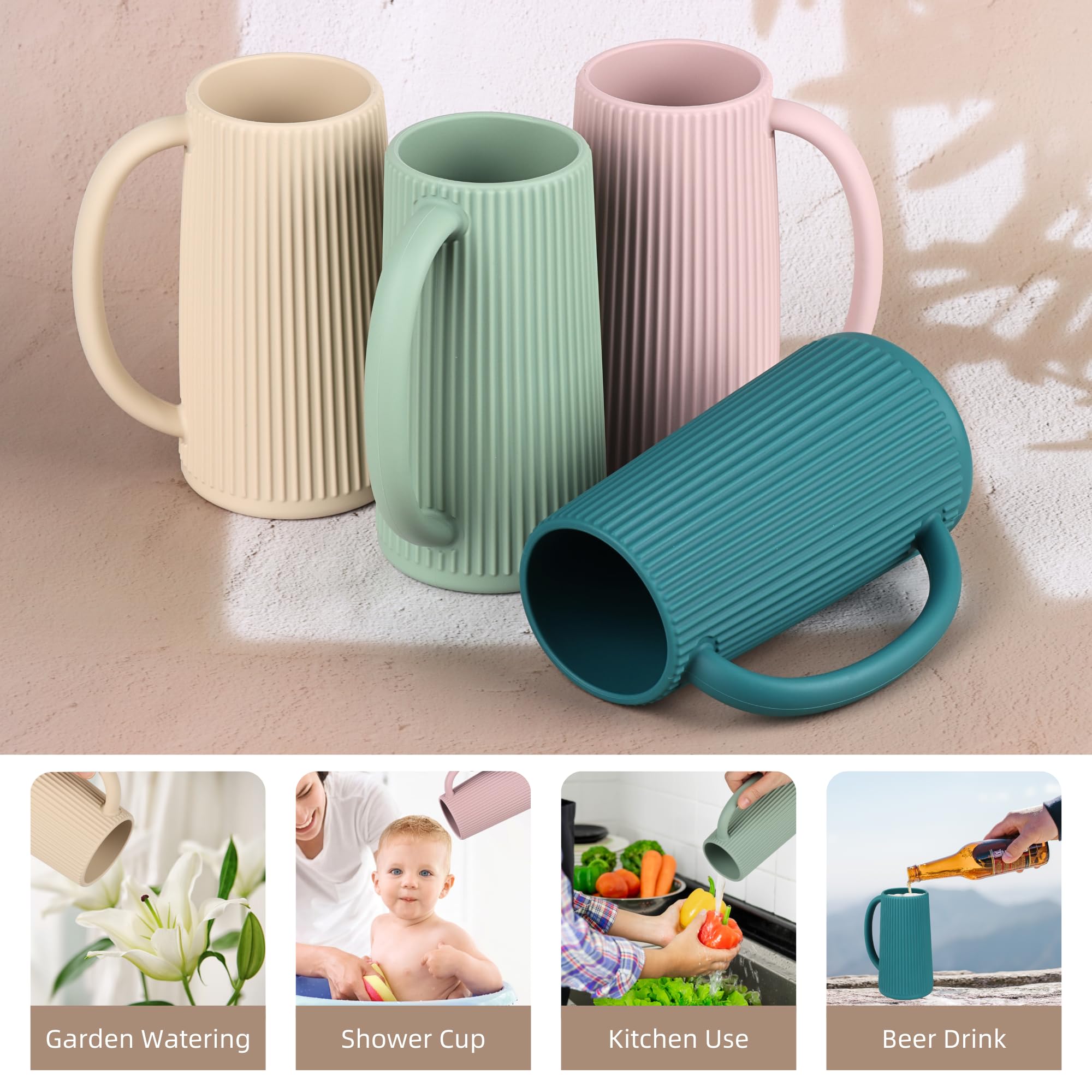 Nothomme ergonomic textured-handle rinse cup offers a secure slip-free grip.