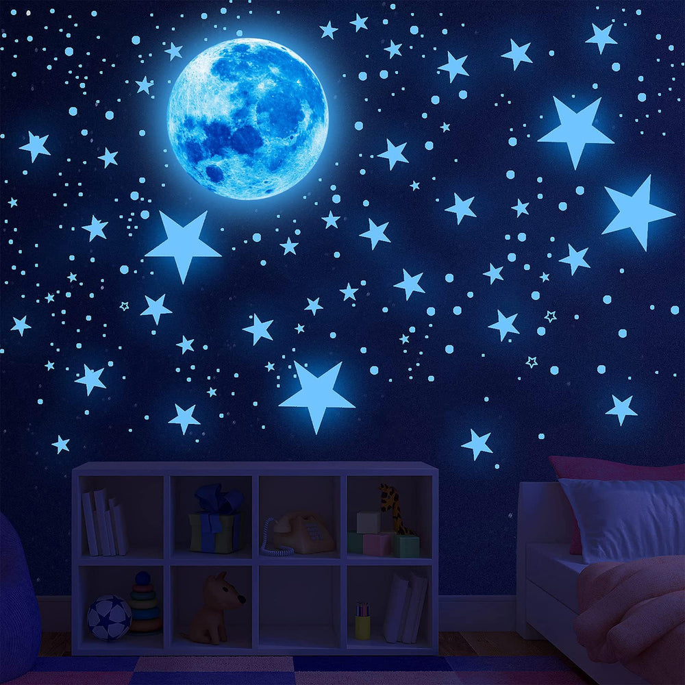 Nouata glow stars and moon wall decal stars glow in the dark for dreamy nights