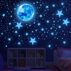 Nouata glow stars and moon wall decal stars glow in the dark for dreamy nights