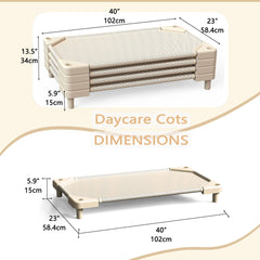 NOUJULOUN Daycare Cots light beige surface is easy to wipe clean in busy classrooms.