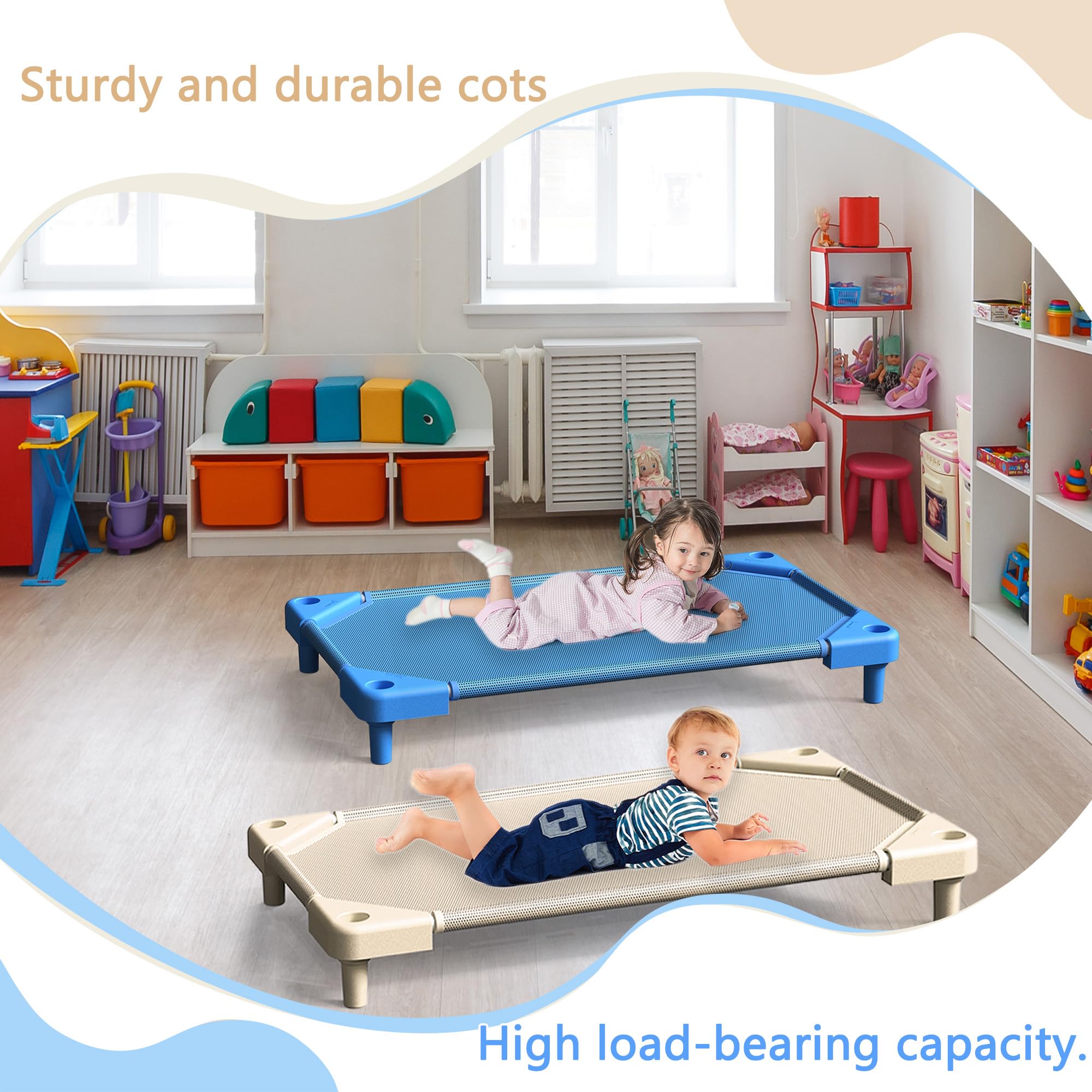 NOUJULOUN Daycare Cots portable nap cot suits daycare, camping, or guest beds.