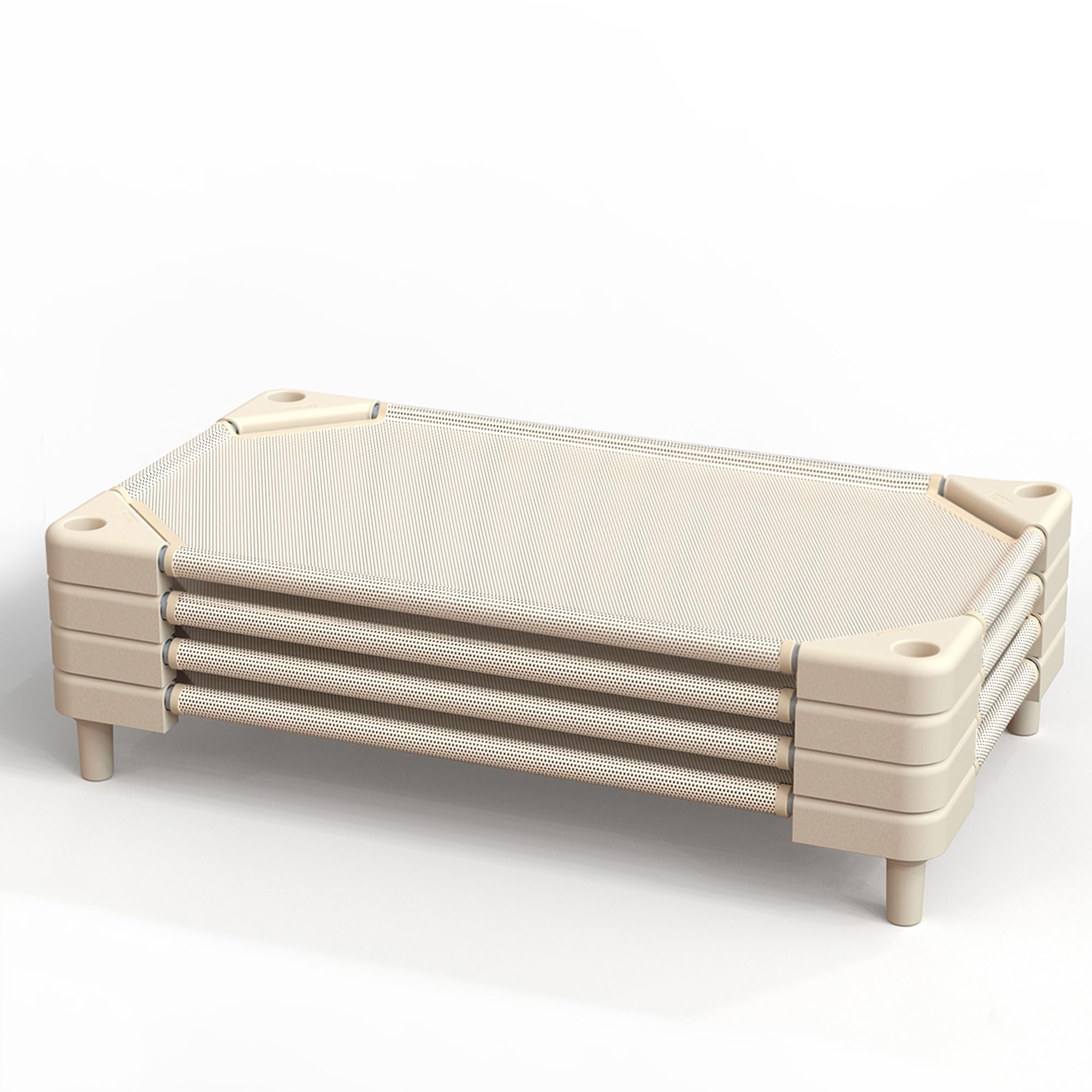 NOUJULOUN Daycare Cots stackable setup with sand mesh dries quickly for busy classrooms.